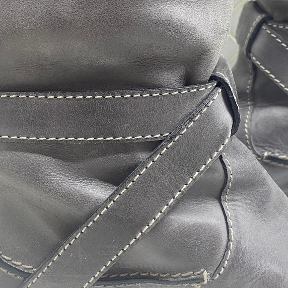 Chloe Grey Leather Knee High Riding Boots 36.5 - Picture 5 of 13